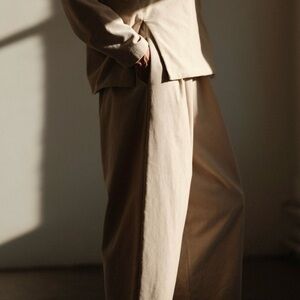 Black Crane XS 100% cotton Carpenter pants in Mud elastic waist great condition